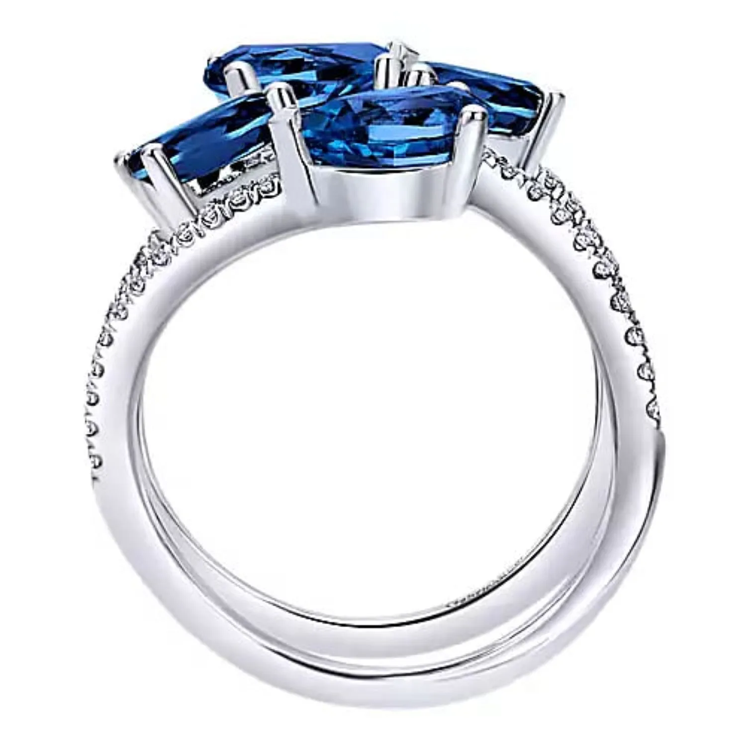 Gabriel & Co. Blue Sapphire & Diamond Right Hand Ring