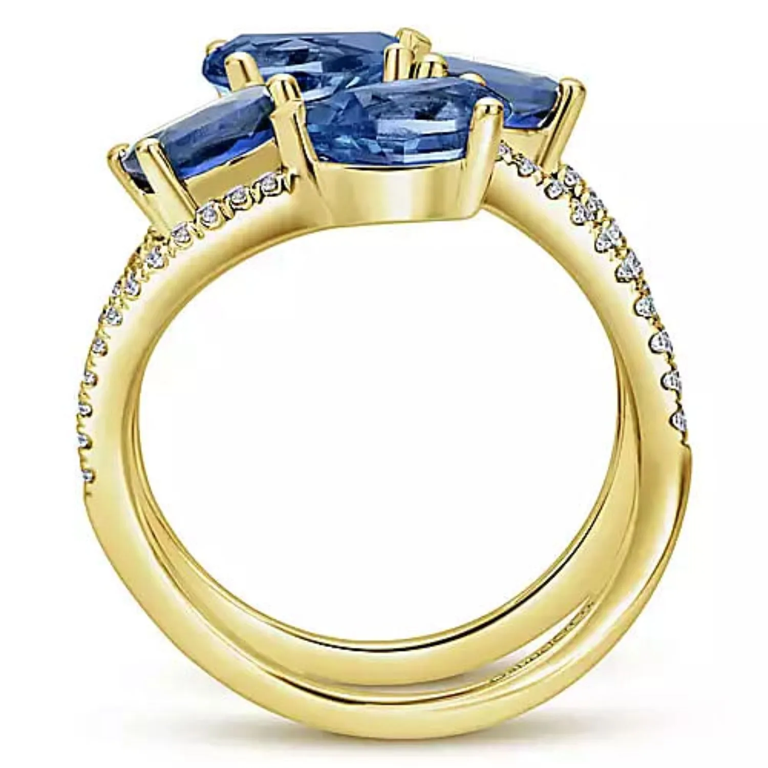 Gabriel & Co. Blue Sapphire & Diamond Right Hand Ring