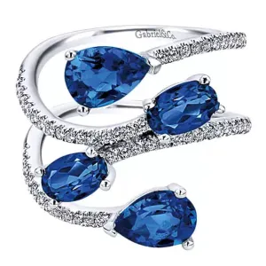 Gabriel & Co. Blue Sapphire & Diamond Right Hand Ring