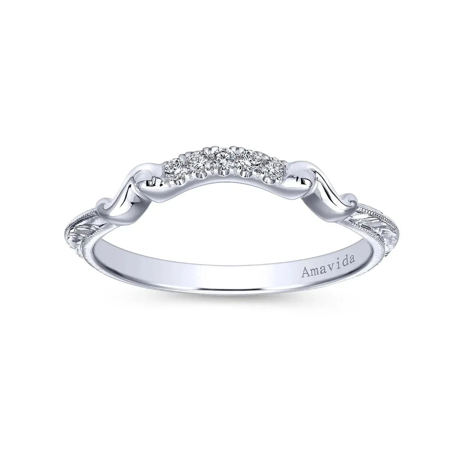Gabriel & Co. "Mercer" Curved Diamond Wedding Band