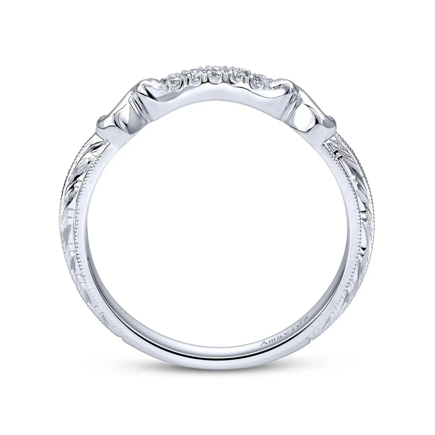 Gabriel & Co. "Mercer" Curved Diamond Wedding Band