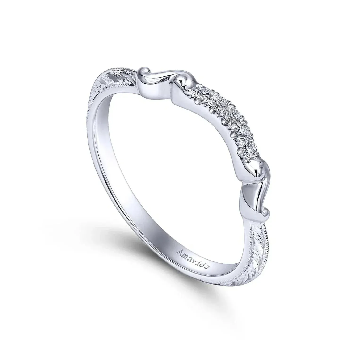 Gabriel & Co. "Mercer" Curved Diamond Wedding Band