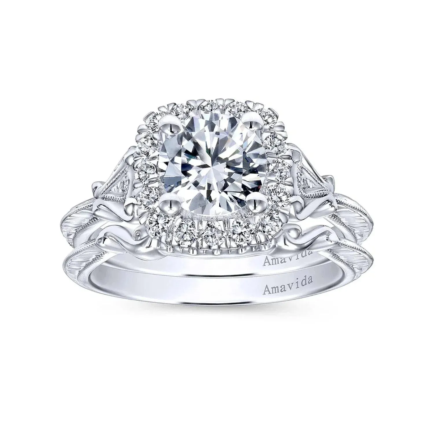Gabriel & Co. "Mercer" Curved Diamond Wedding Band
