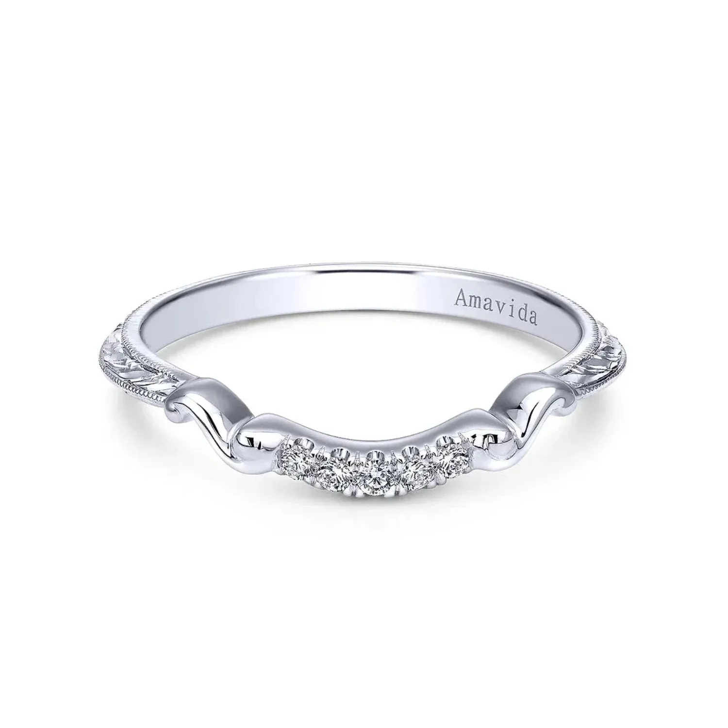 Gabriel & Co. "Mercer" Curved Diamond Wedding Band