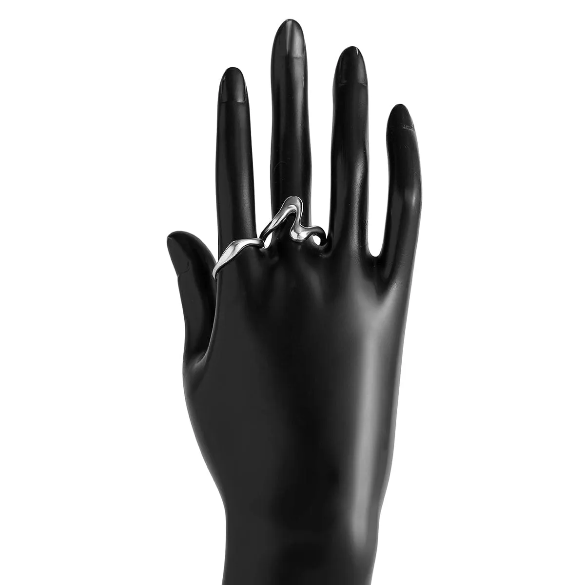 Geometric Minimalist 2Pcs Curved Ring Set