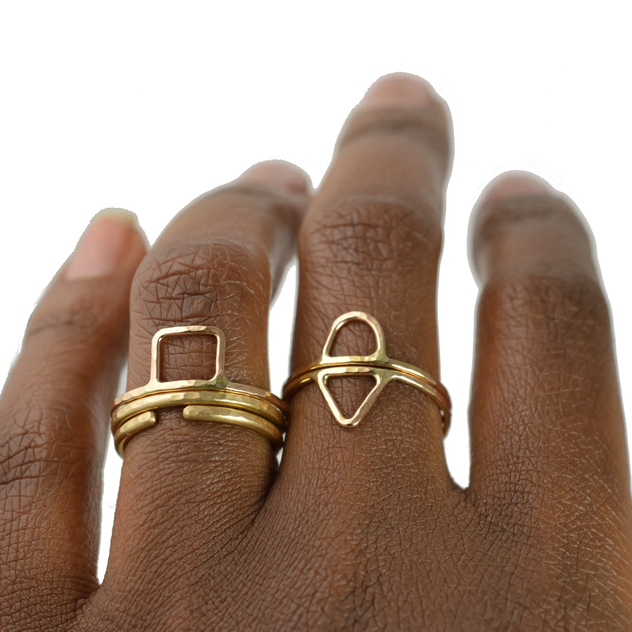 Geometric Triangle Stackable Ring