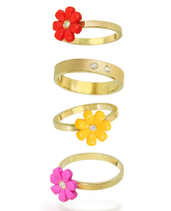 Gold Daisy and Diamond rings
