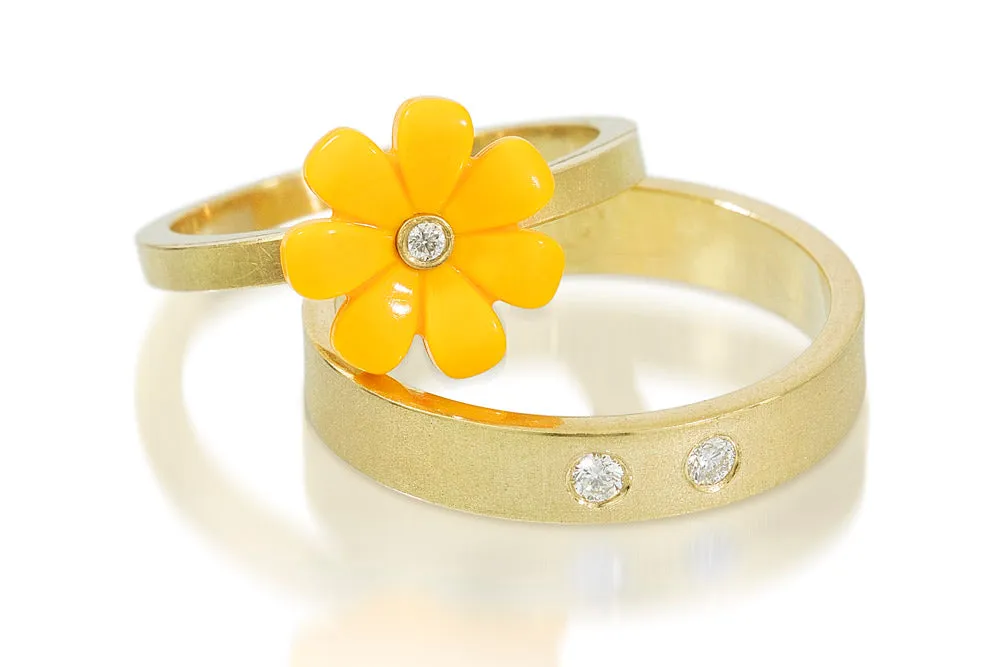 Gold Daisy and Diamond rings
