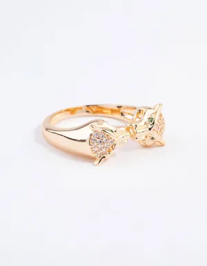 Gold Double Cheetah Ring