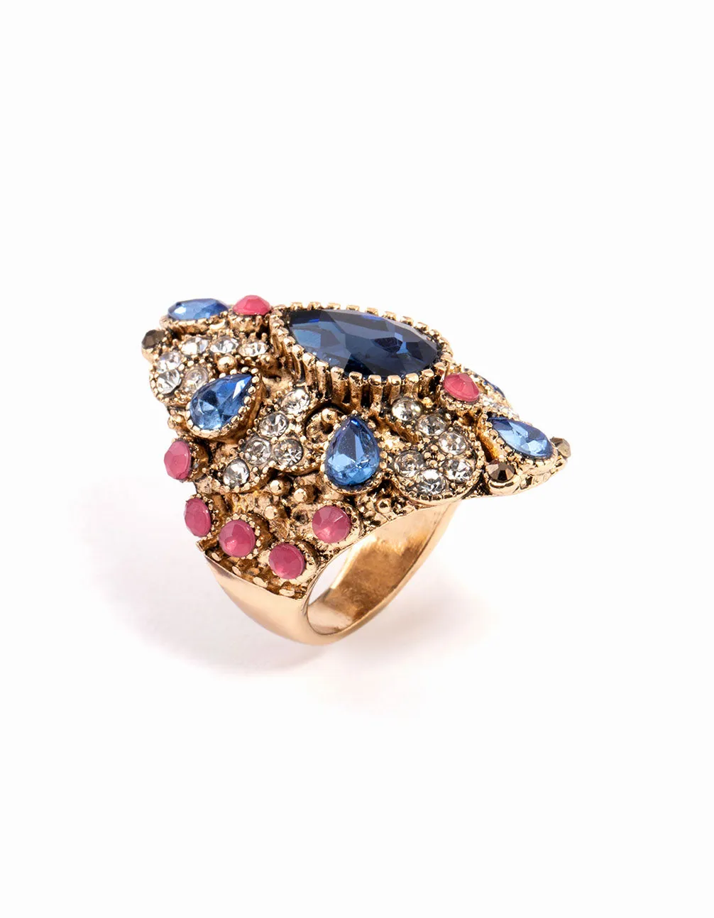 Gold Grand Pear Ring