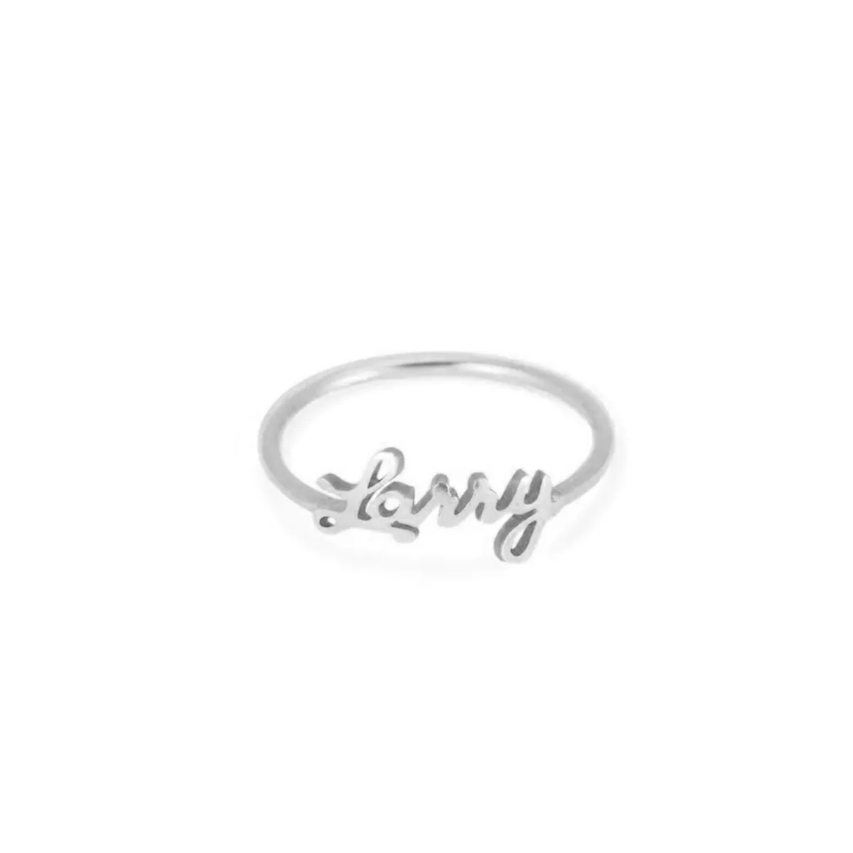 Gold Script Name Ring