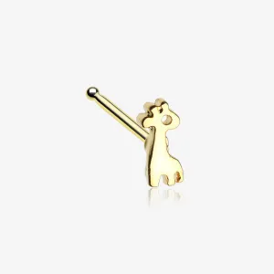 Golden Adorable Dainty Giraffe Nose Stud Ring