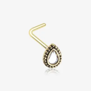 Golden Chakra Sparkle L-Shaped Nose Ring