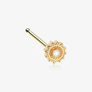 Golden Iridescent Revo Floral Mandala Nose Stud Ring