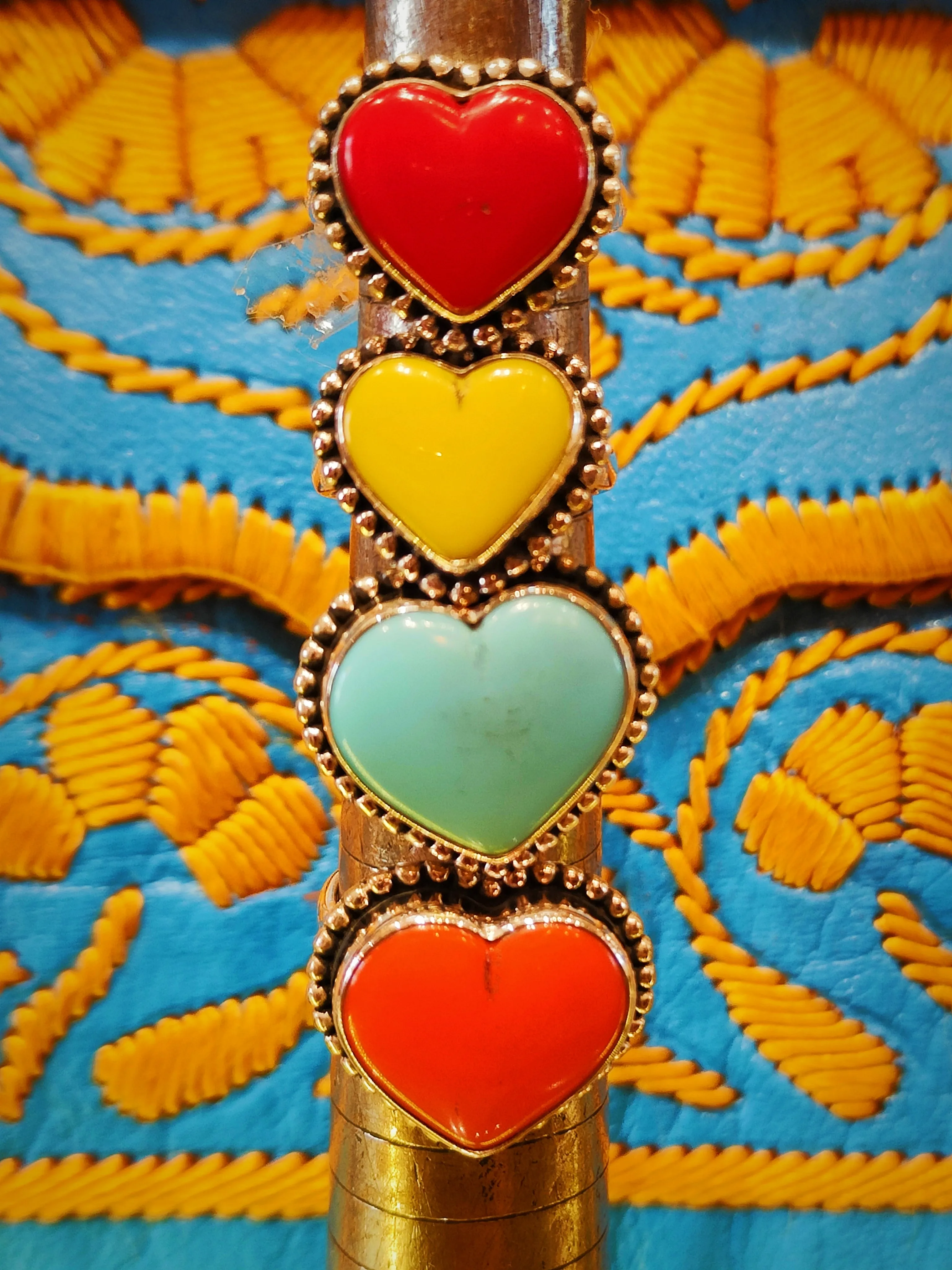 Gorgeous glass sacred heart rings