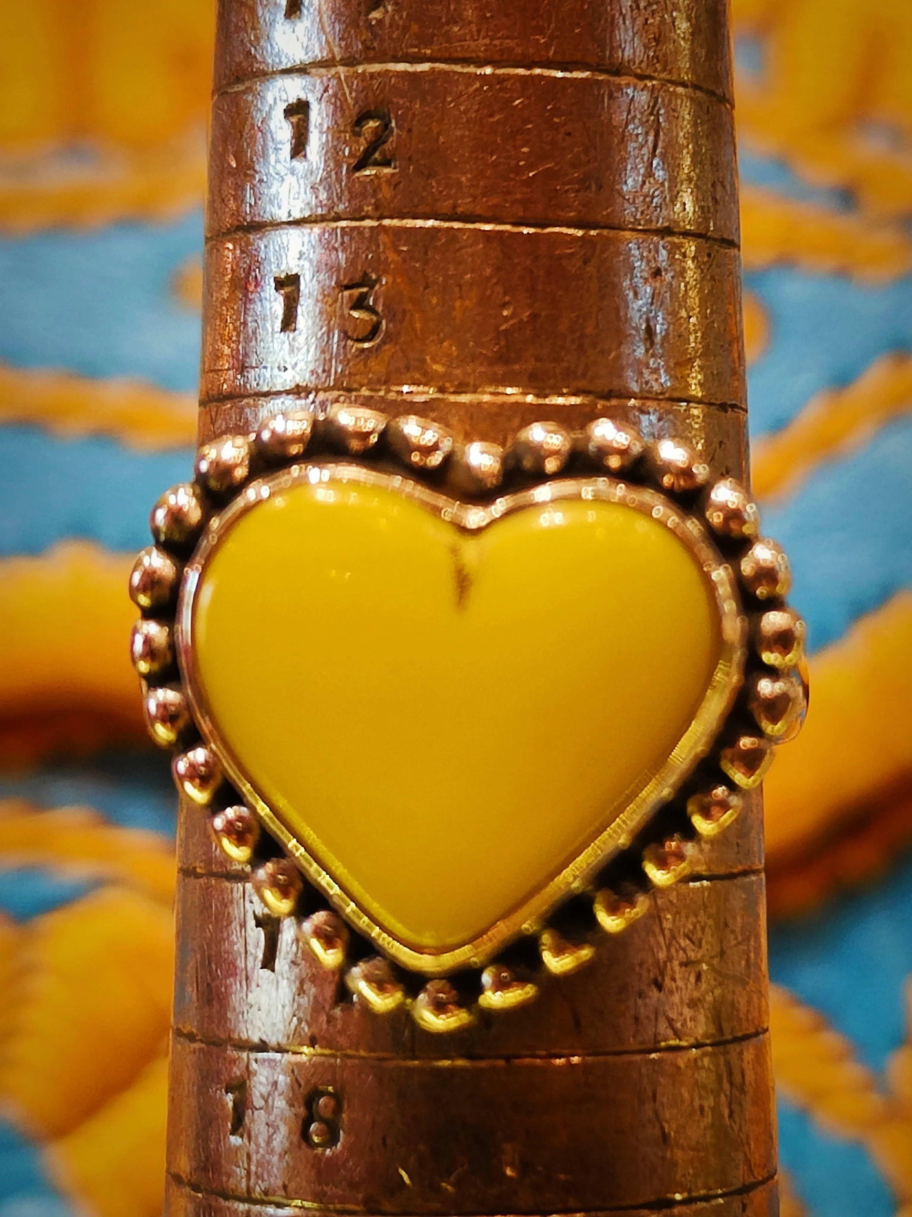 Gorgeous glass sacred heart rings
