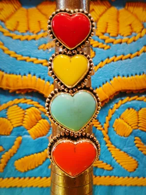 Gorgeous glass sacred heart rings
