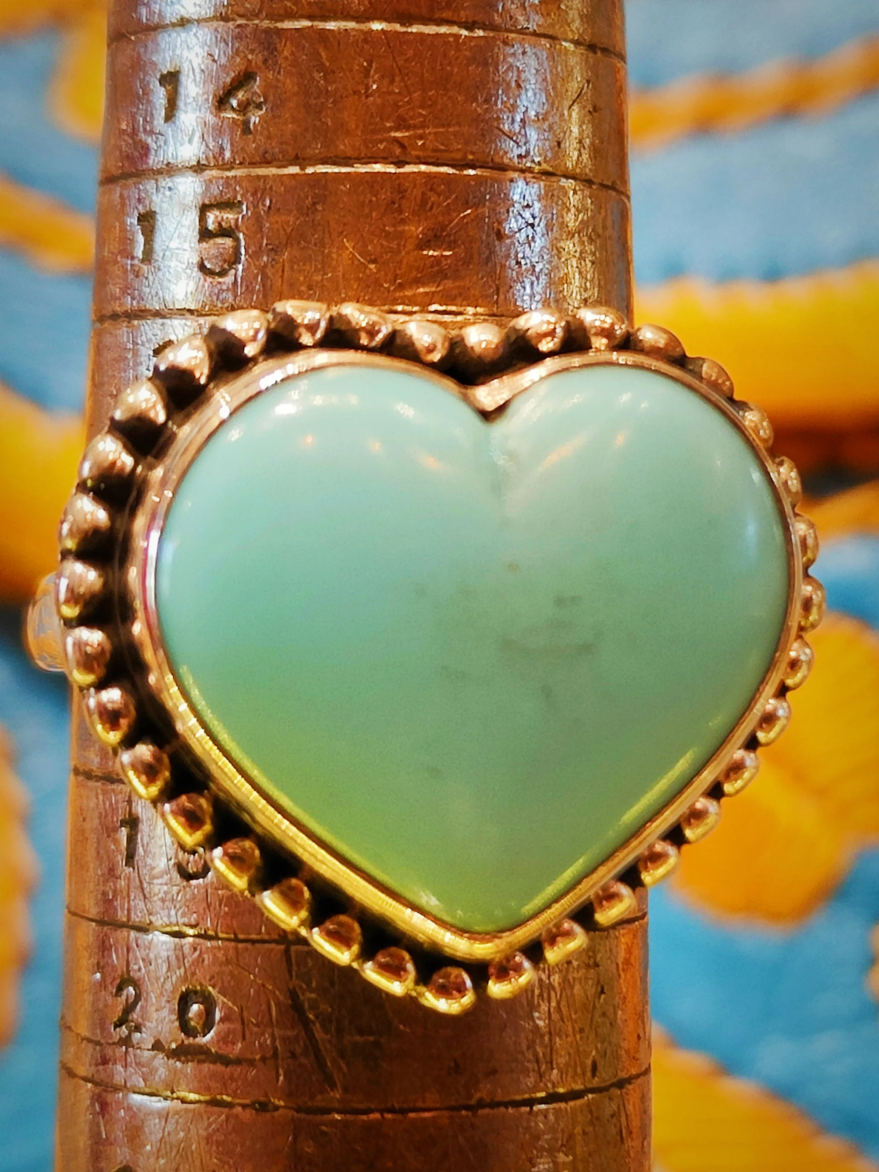 Gorgeous glass sacred heart rings