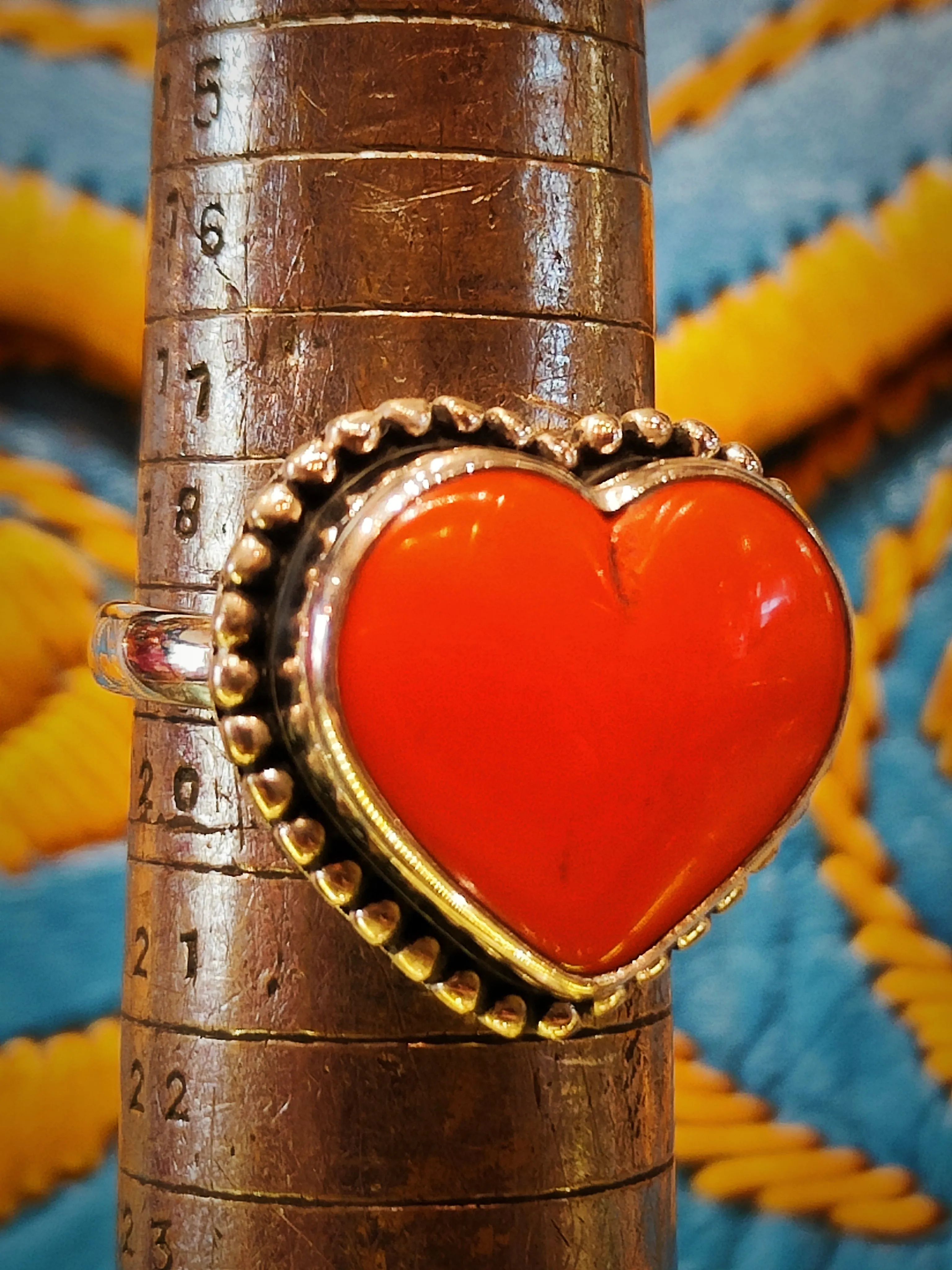 Gorgeous glass sacred heart rings