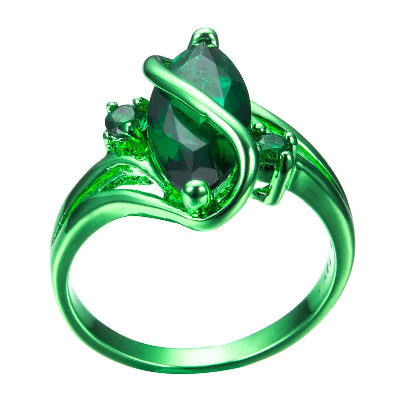 Green Gold Nature Zircon Ring