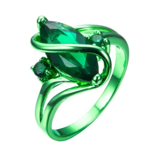 Green Gold Nature Zircon Ring