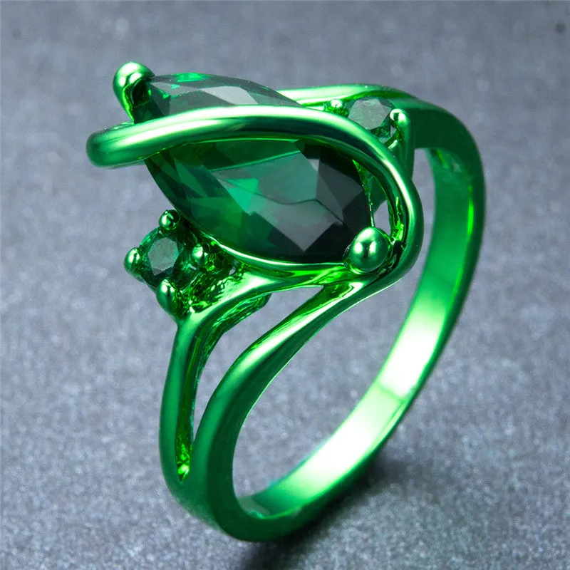 Green Gold Nature Zircon Ring