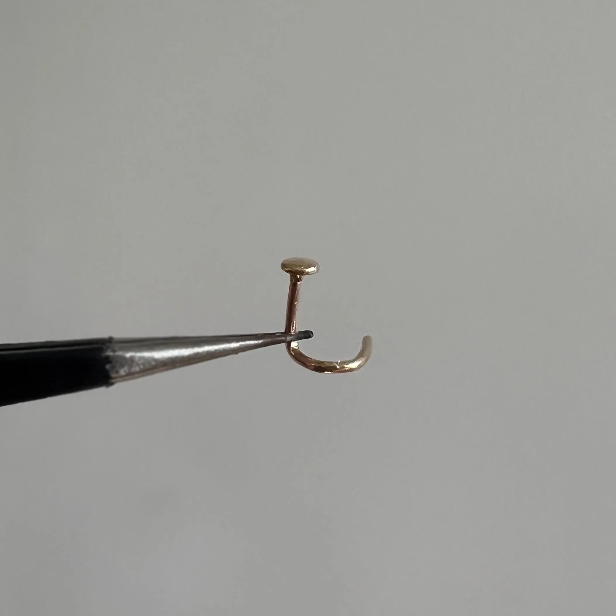 Hammered Disc Nose Stud