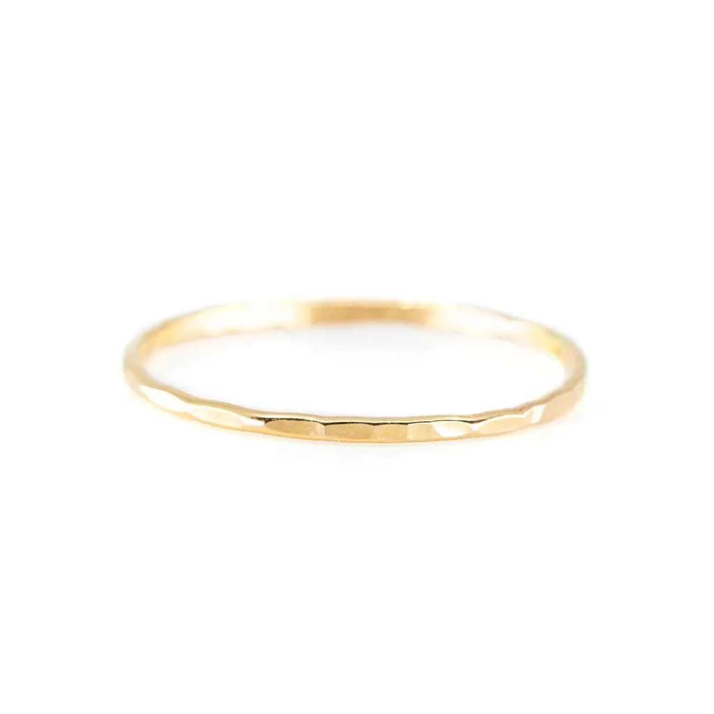 Hammered Stacking Ring in Gold