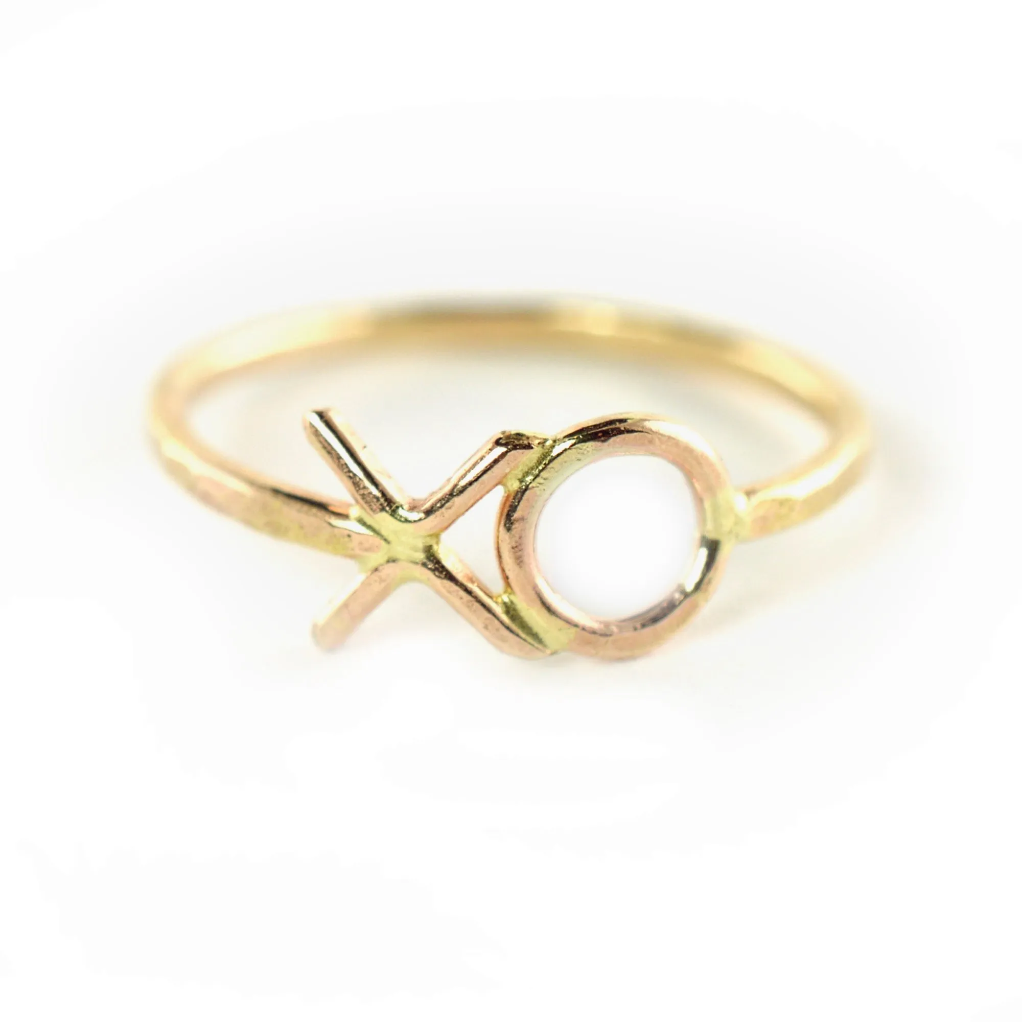 Hammered XO Ring