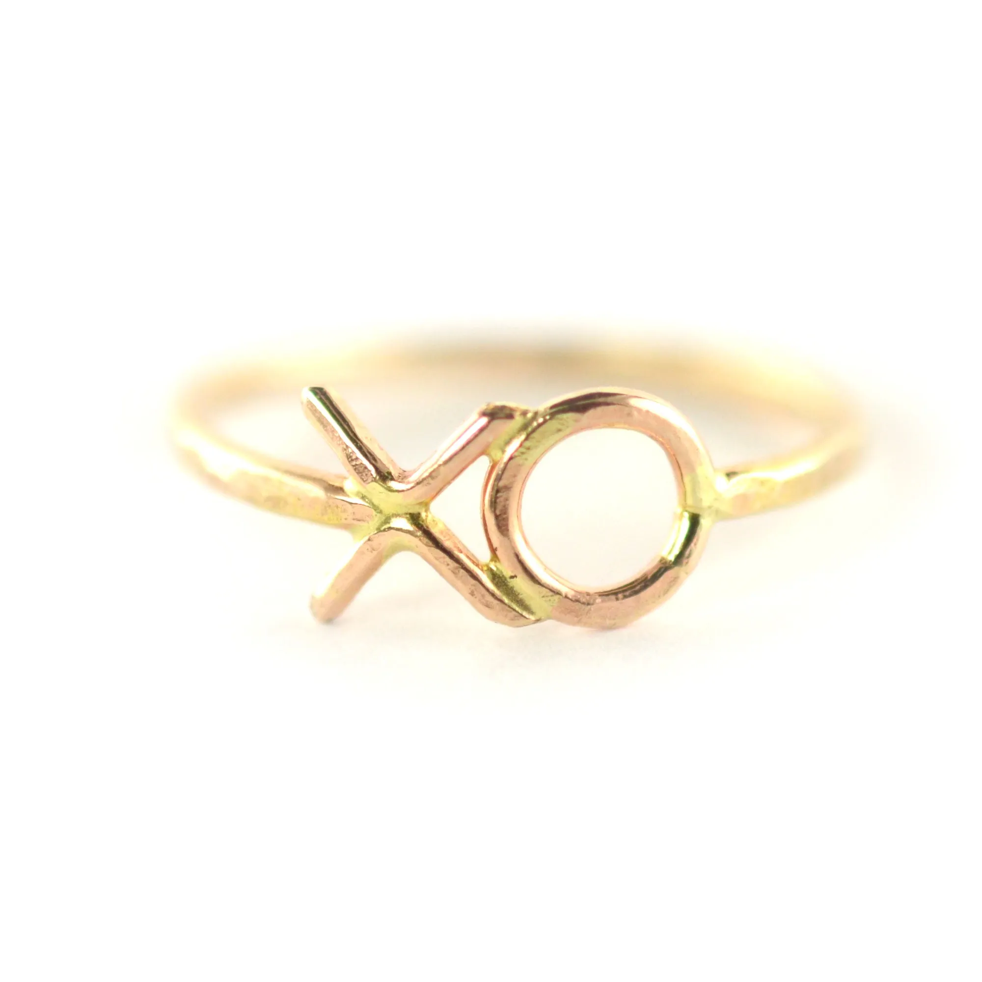 Hammered XO Ring