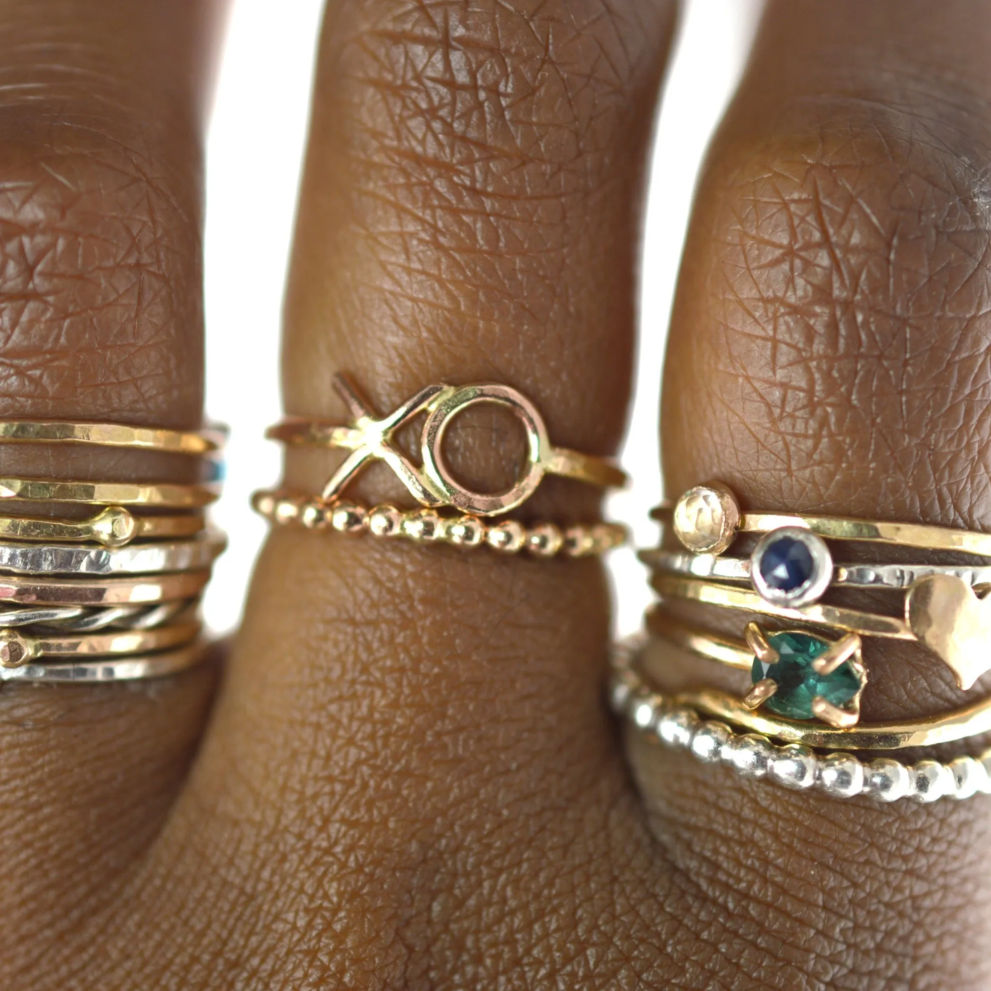Hammered XO Ring