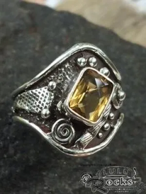 Handcrafted Citrine Silver Ring