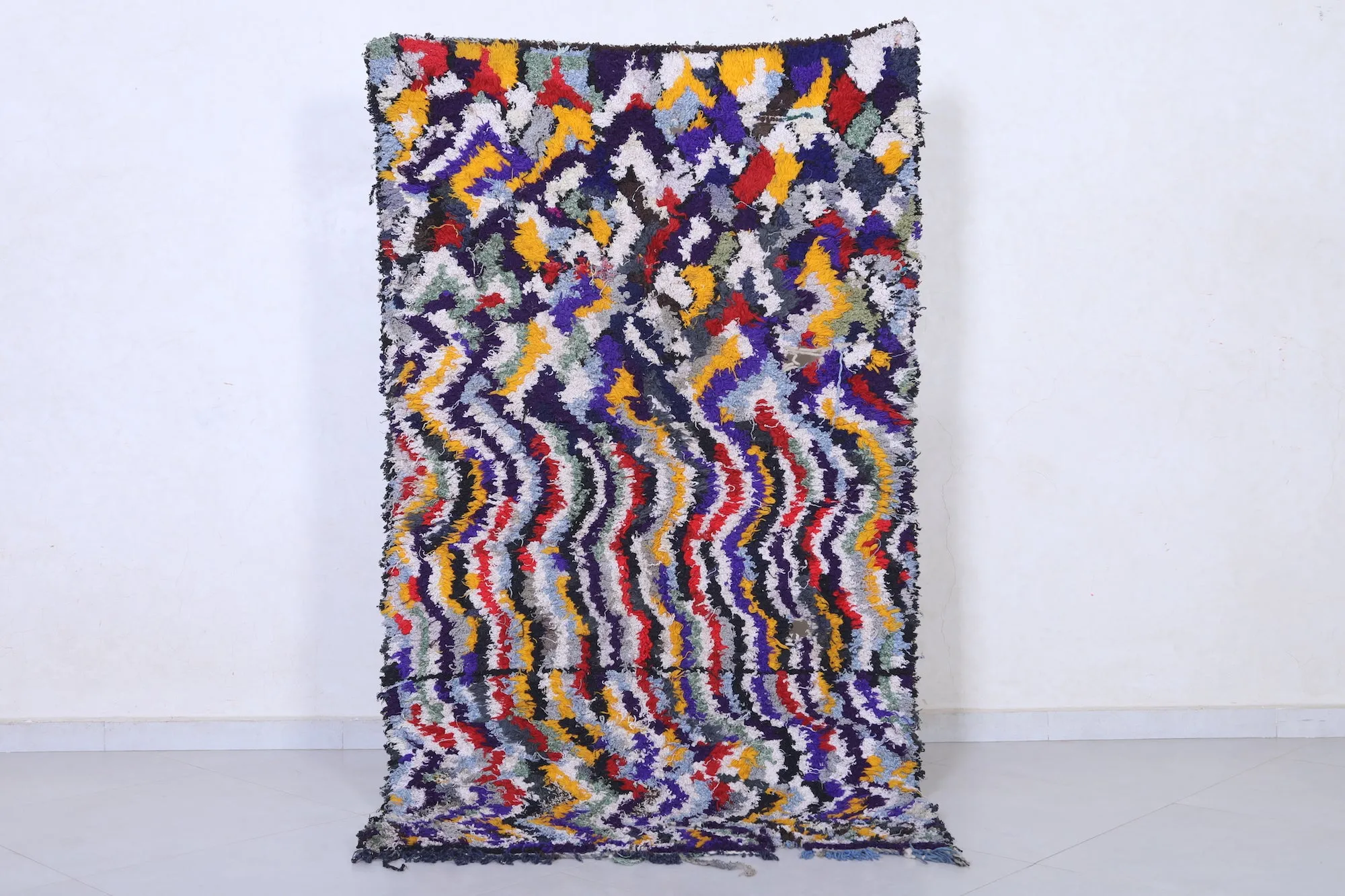 Handwoven Moroccan Rug in Abstract Patterns – 3.7 x 6.3 ft