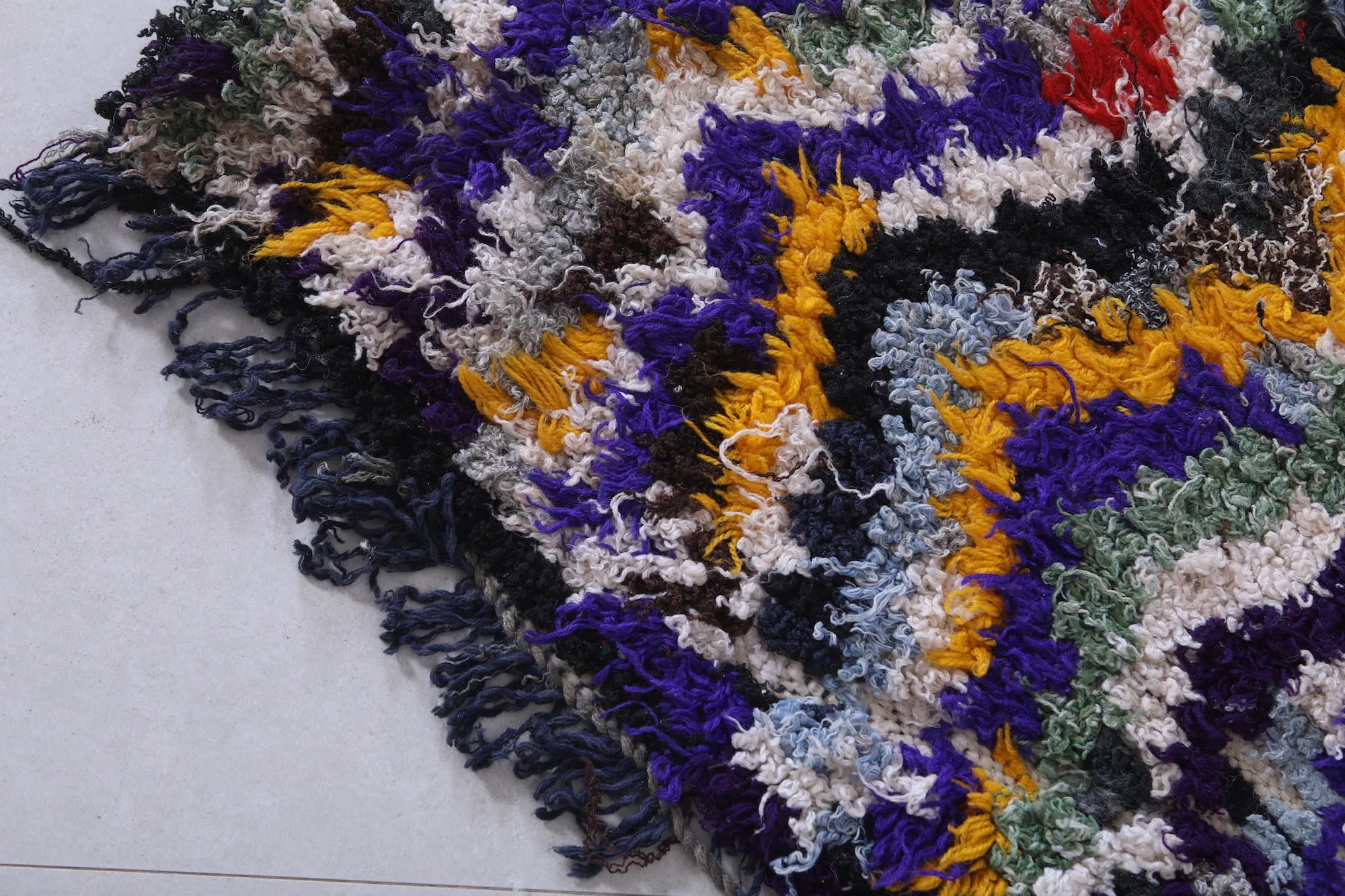 Handwoven Moroccan Rug in Abstract Patterns – 3.7 x 6.3 ft