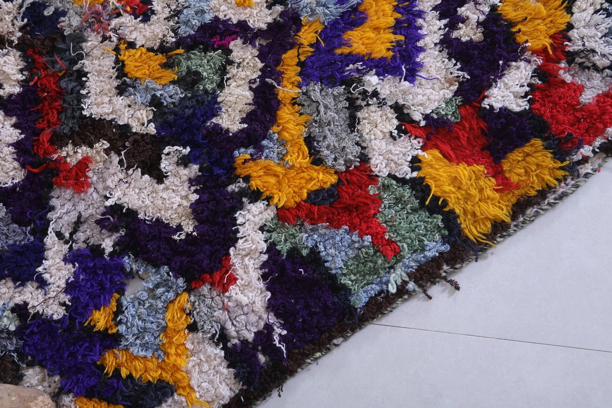 Handwoven Moroccan Rug in Abstract Patterns – 3.7 x 6.3 ft