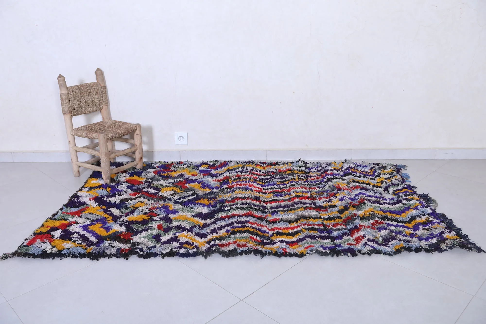 Handwoven Moroccan Rug in Abstract Patterns – 3.7 x 6.3 ft