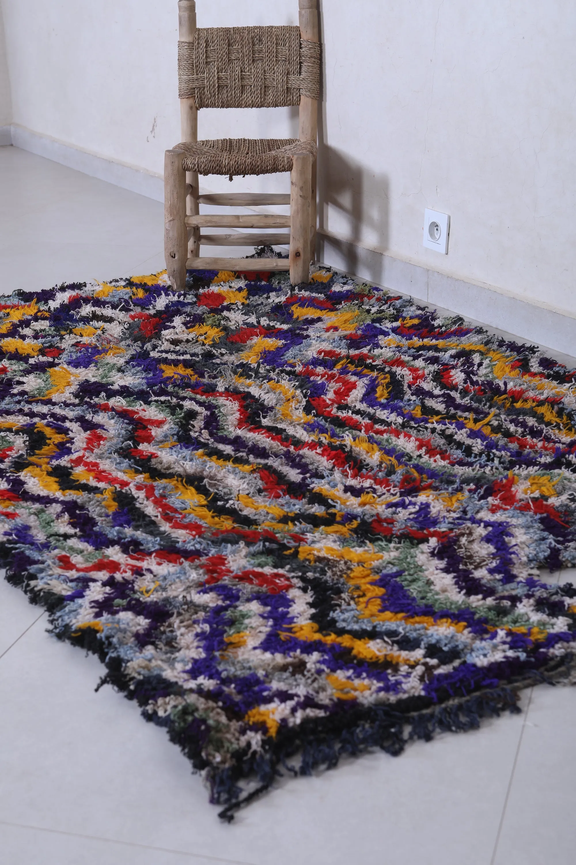 Handwoven Moroccan Rug in Abstract Patterns – 3.7 x 6.3 ft