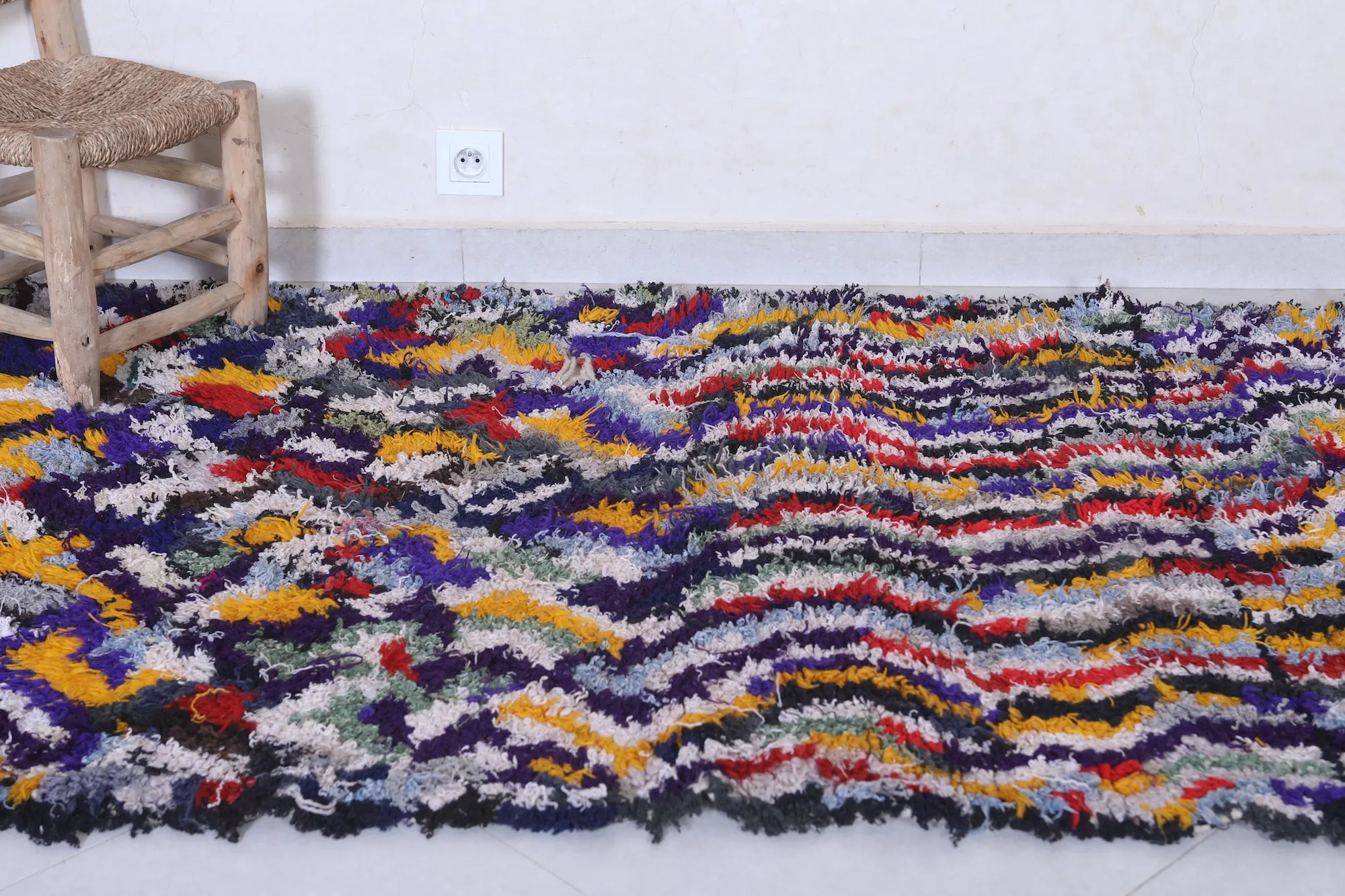 Handwoven Moroccan Rug in Abstract Patterns – 3.7 x 6.3 ft