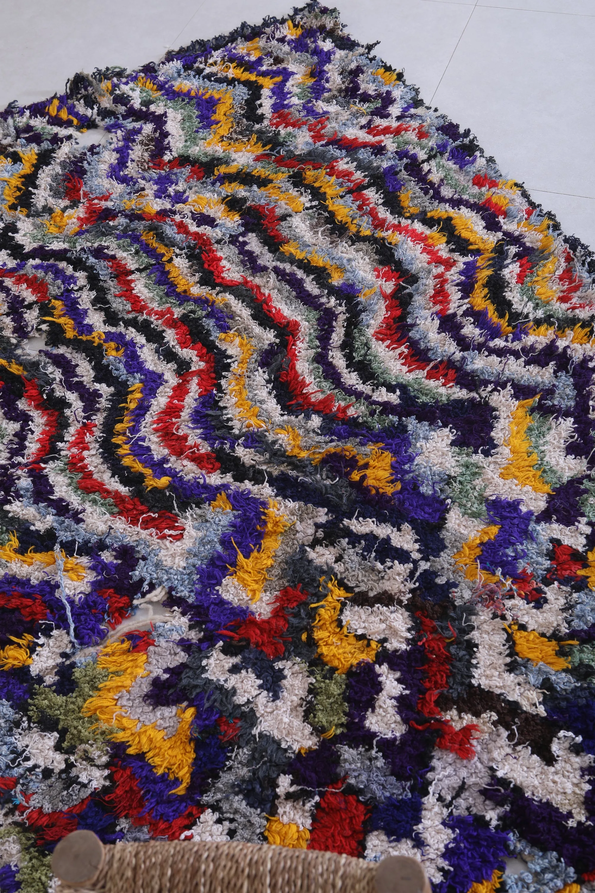 Handwoven Moroccan Rug in Abstract Patterns – 3.7 x 6.3 ft