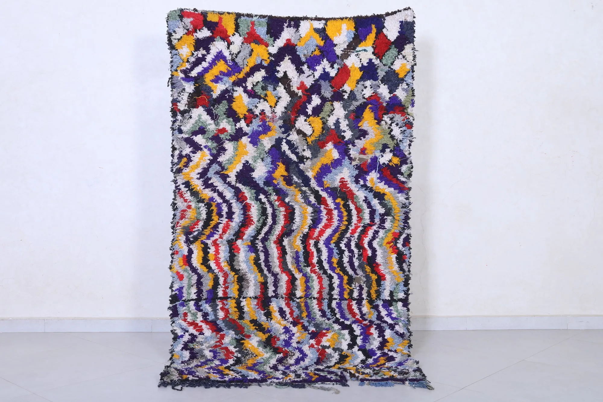 Handwoven Moroccan Rug in Abstract Patterns – 3.7 x 6.3 ft