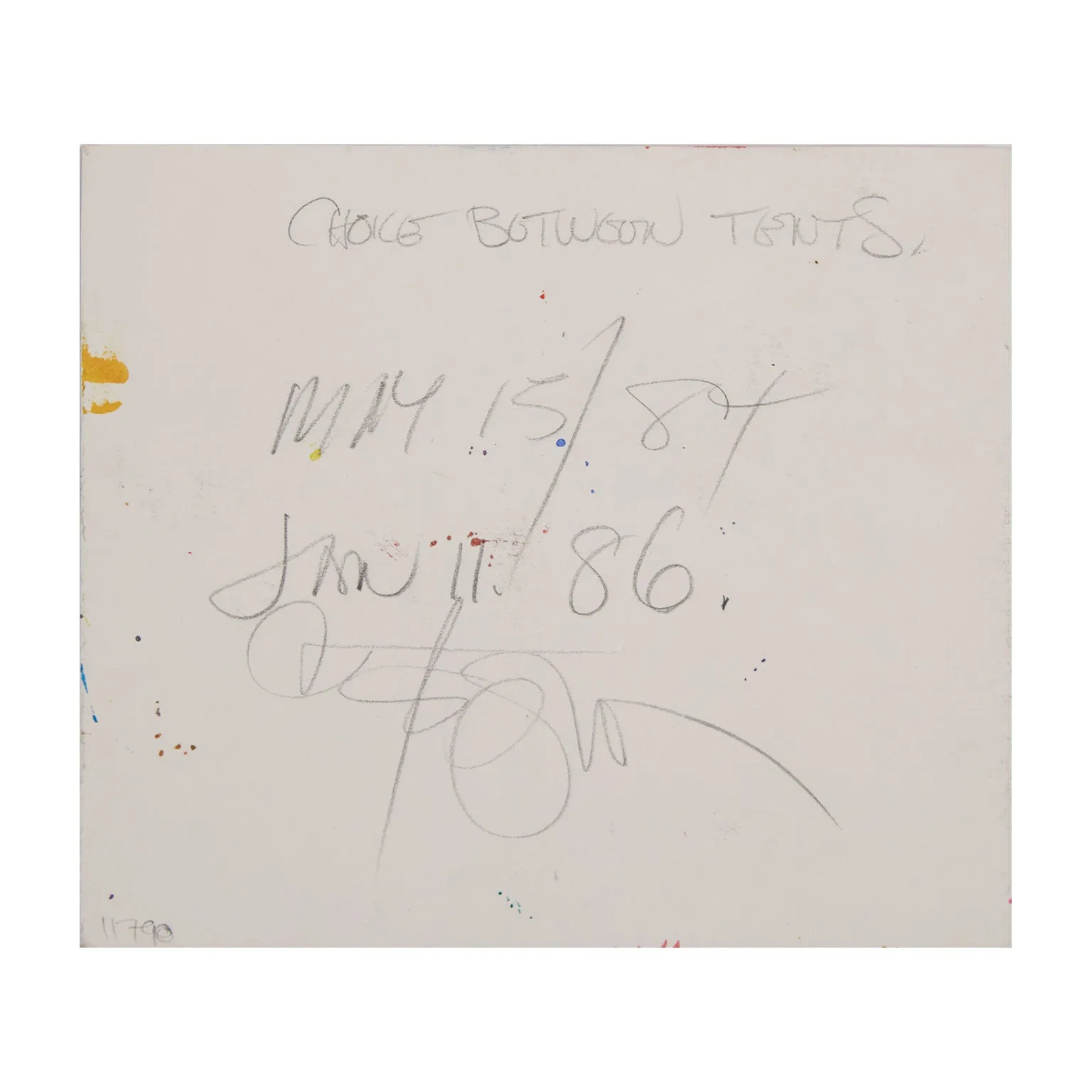 HAROLD TOWN "CHOICE BETWEEN TENTS" MIXED MEDIA, 1986