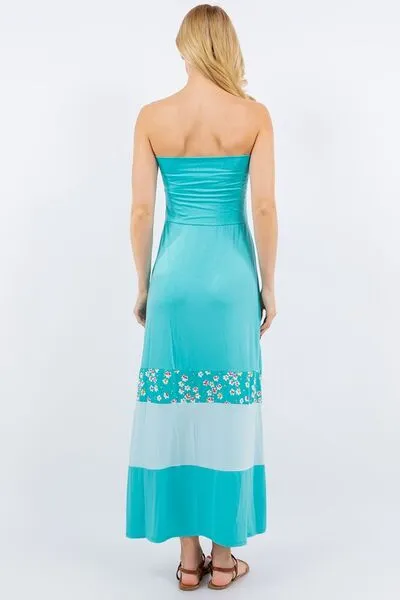Hazel Blues® | Celeste Color Block Tube Maxi Dress