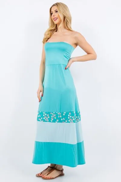 Hazel Blues® | Celeste Color Block Tube Maxi Dress