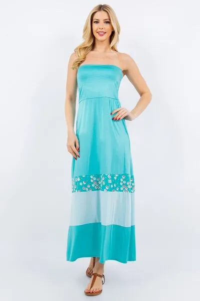 Hazel Blues® | Celeste Color Block Tube Maxi Dress