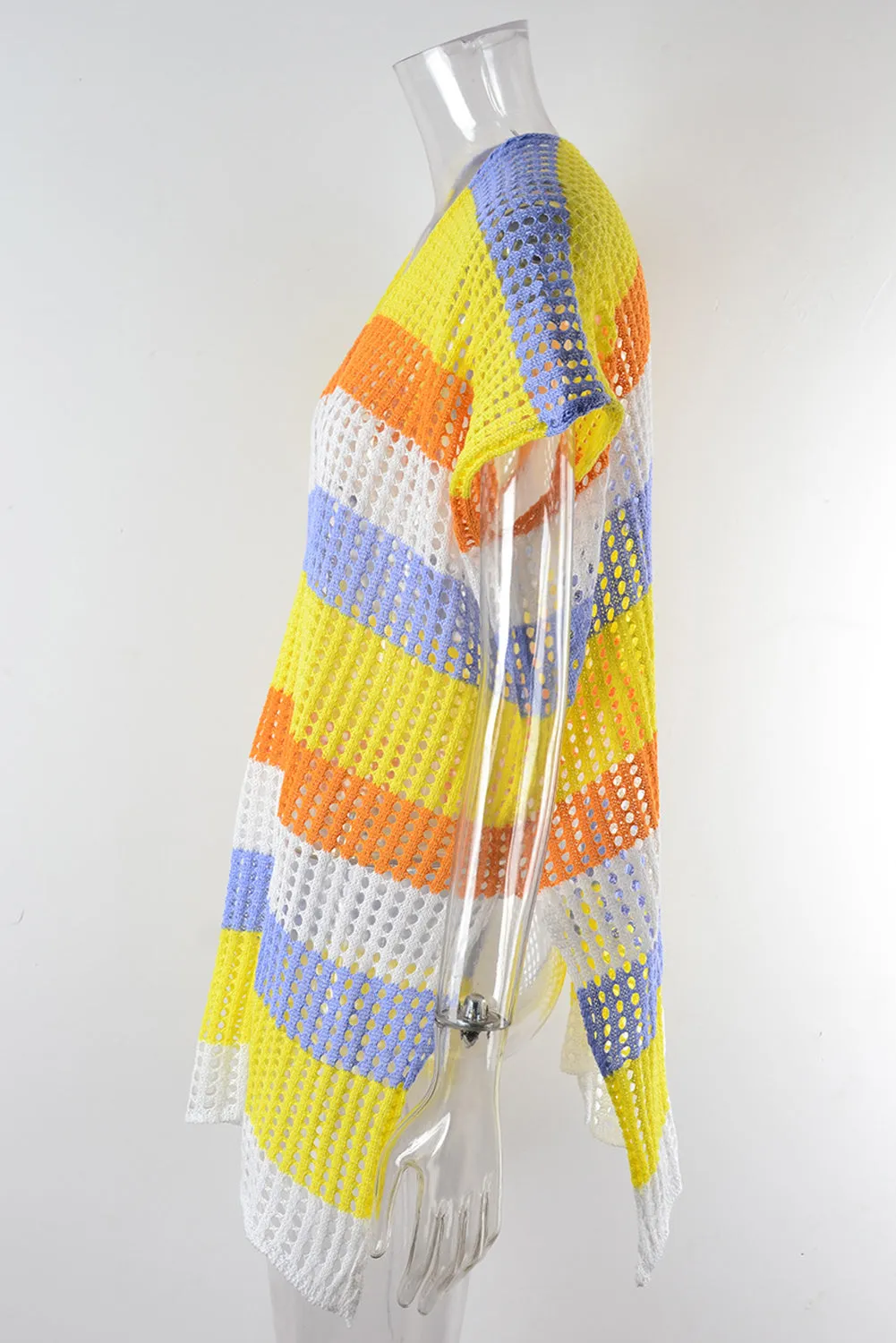 Hazel Blues® |  Slit Color Block V-Neck Cover-Up