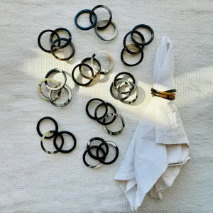 Horn Napkin Rings - Set of 4 - Dark Colors