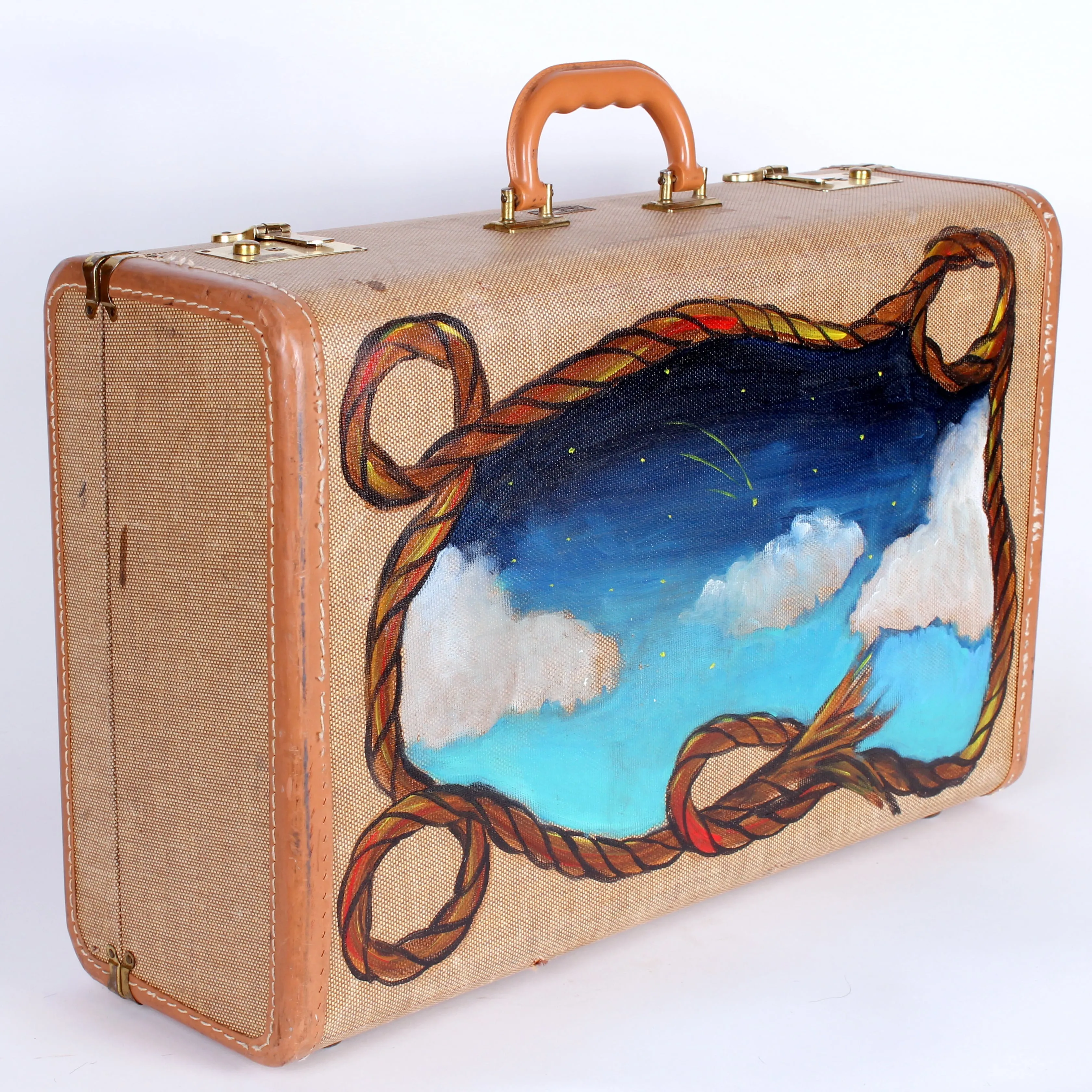 Horse Portrait Painting on Suitcase by Shawna June Lee