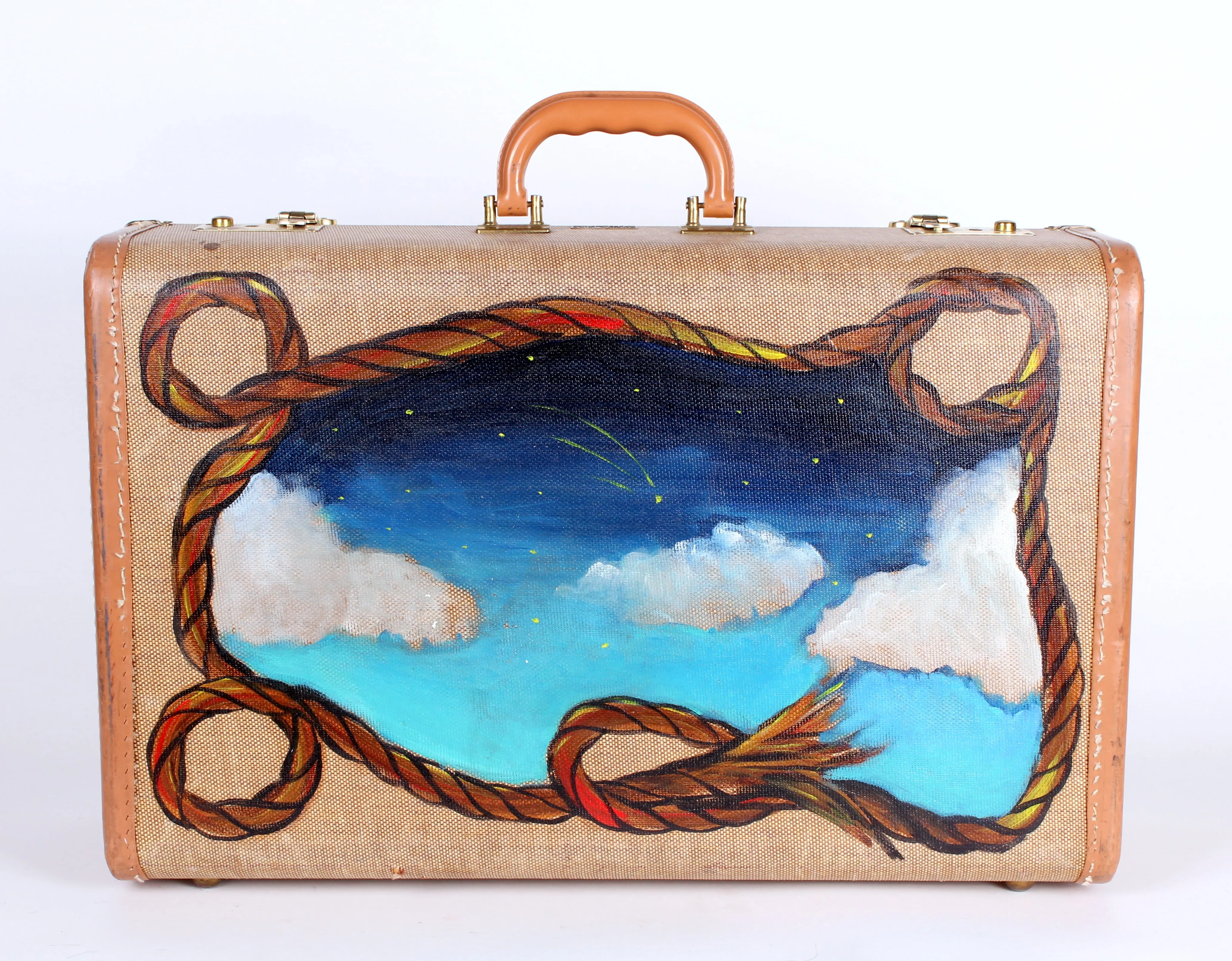 Horse Portrait Painting on Suitcase by Shawna June Lee