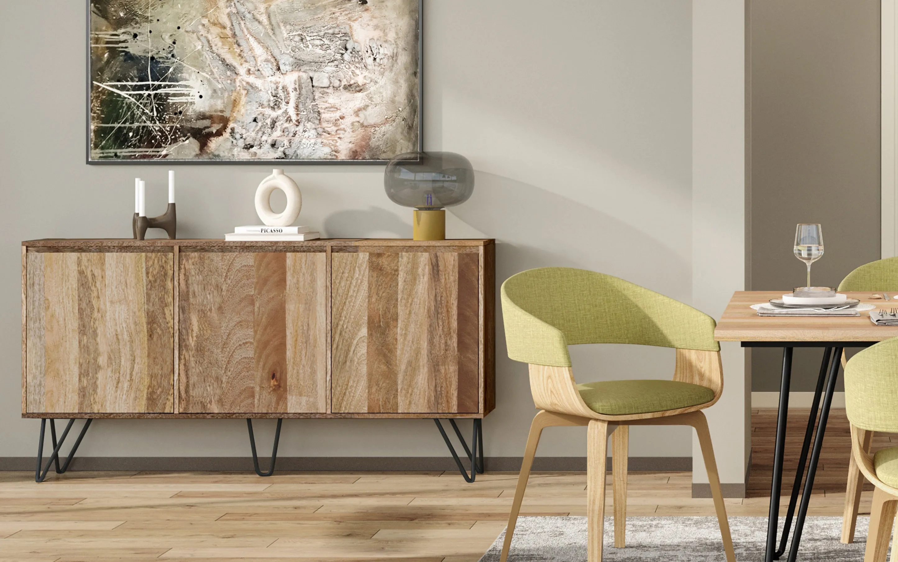 Hunter 3 Door Sideboard Buffet in Mango