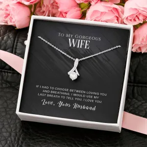I choose loving you-Alluring Beauty Solitaire Necklace for Wife  no